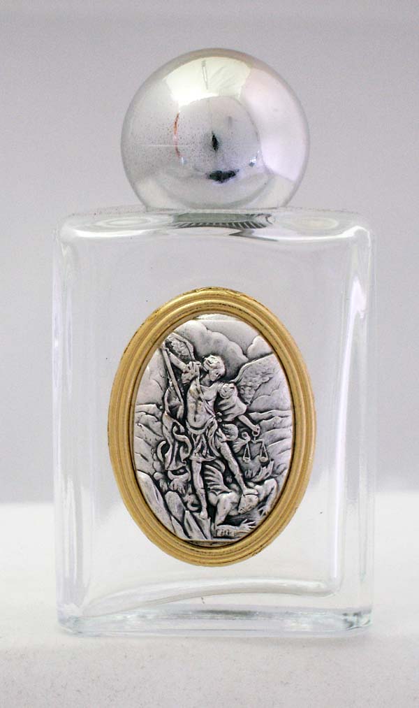 St. Michael Holy Water Bottle in Glass