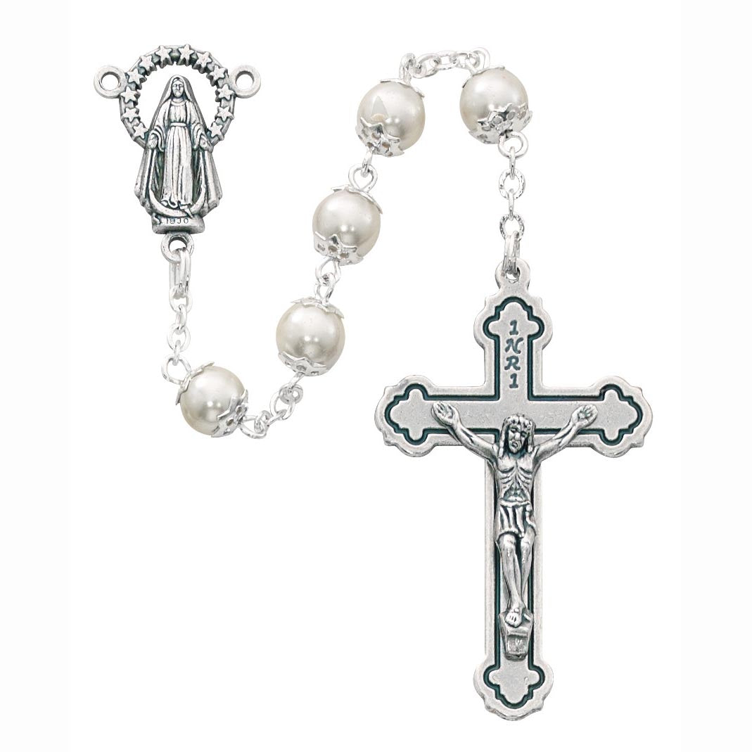 7mm Italian Capped Pearl Rosary 263R