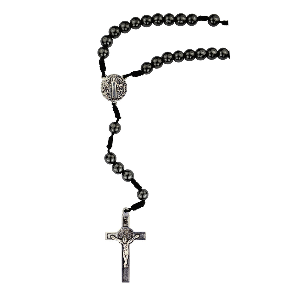 8mm St Benedict Cord Rosary P390R