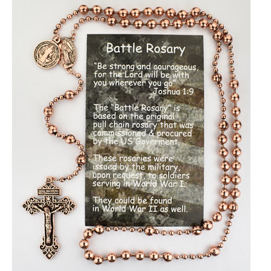 Copper St Benedict Battle Rosary P251BC