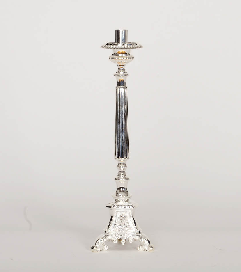 Traditional Silver Holy Family Candlestick
