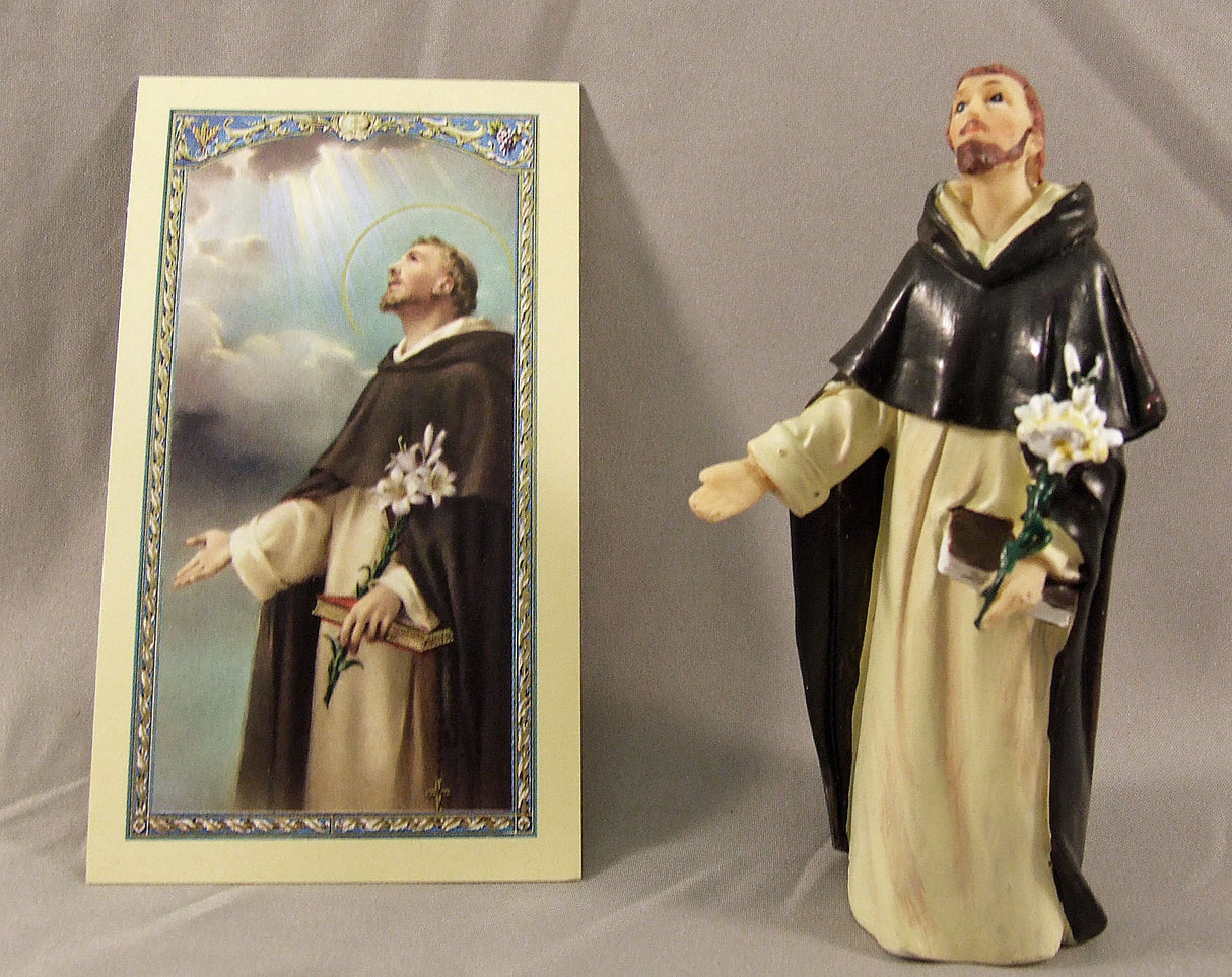 St Dominic 3.5 inch boxed statue with holy card