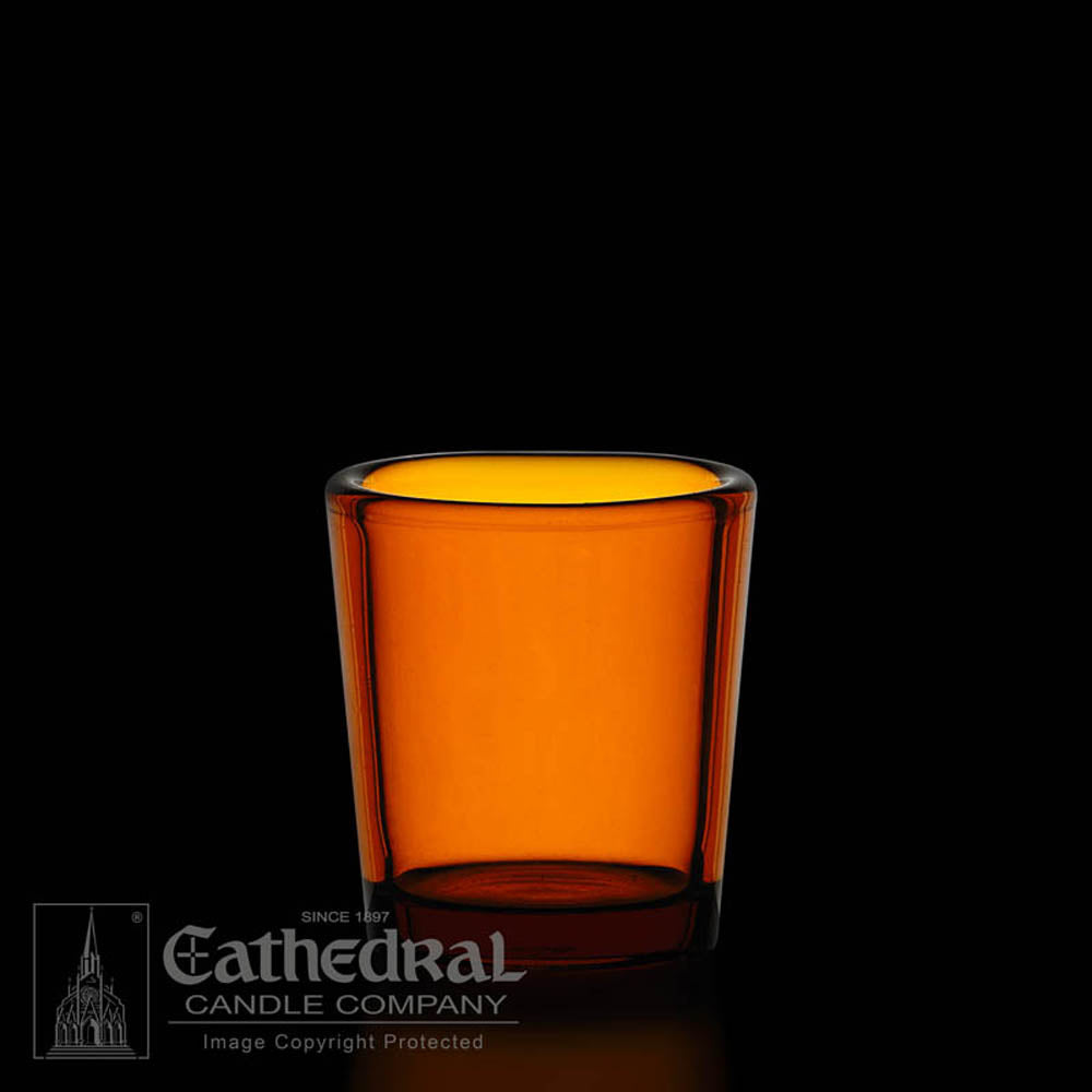 15 hour Amber Votive Candle Glass by the dozen