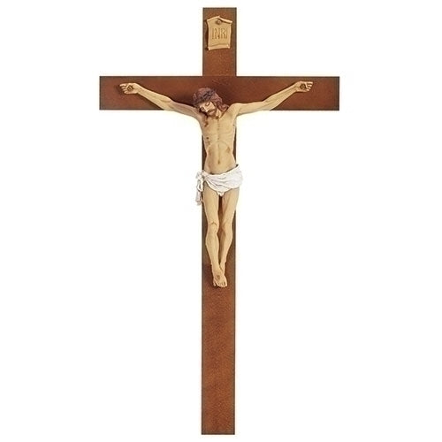 Resin & Wood Fontanini Woodtone Crucifix - 40 inches