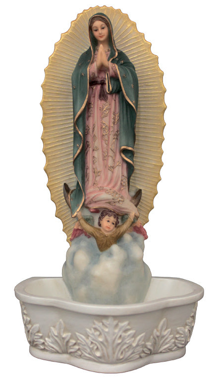 Our Lady of Guadalupe Holy Water Font in Handpainted Color