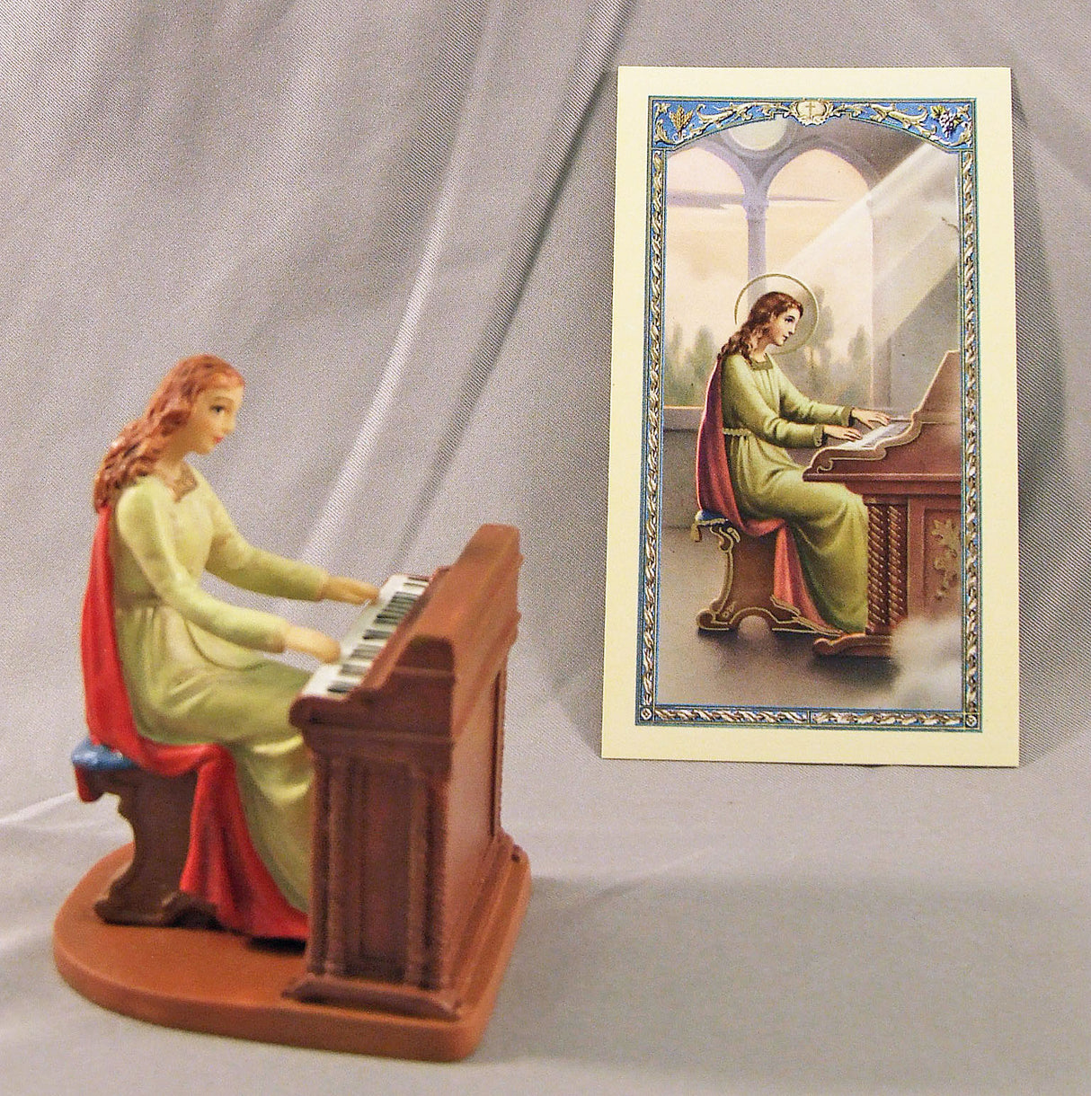 St Cecilia 3.5 inch boxed figure and holy card