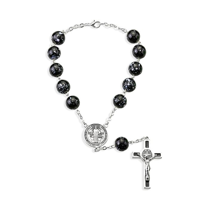 Large Bead St Benedict Auto Rosary A48BK/645