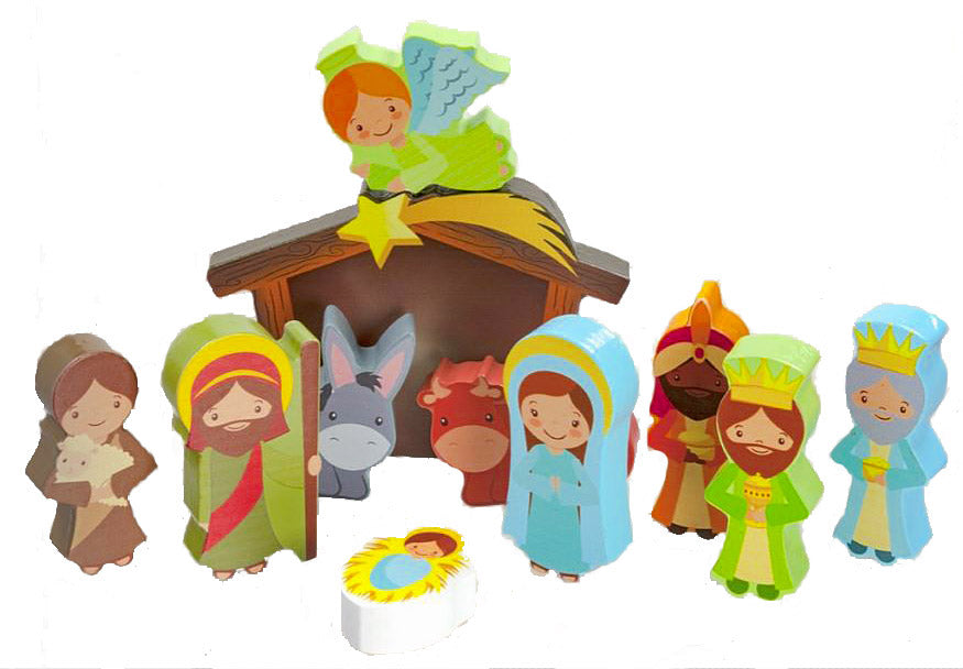 Wooden Kiddie Nativity 2723
