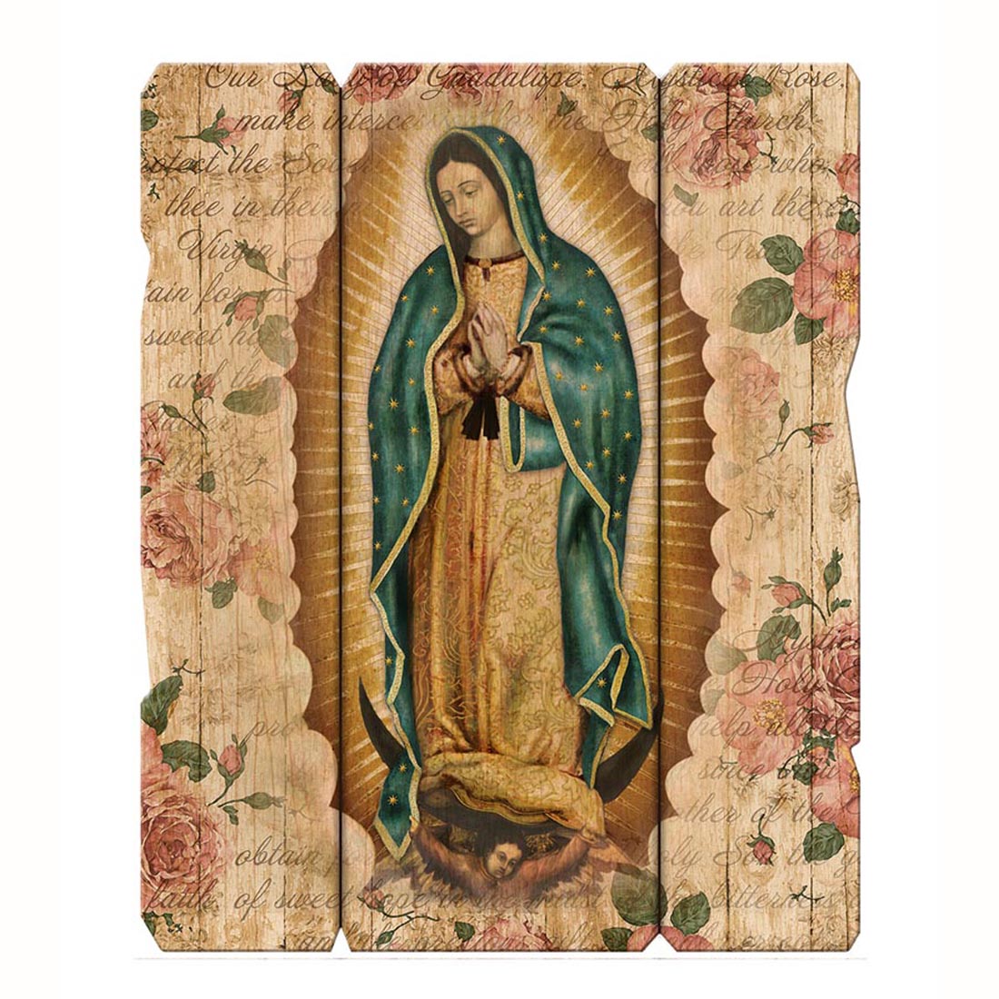 7.5 x 9 Our Lady of Guadalupe Wood Wall Plaque