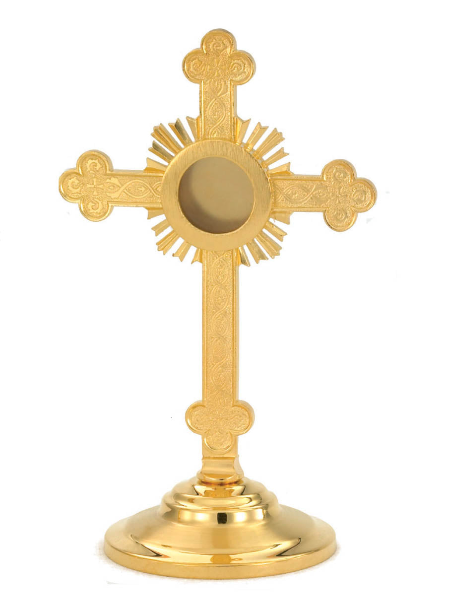 24kt. Gold Plate Cross Reliquary 7313G