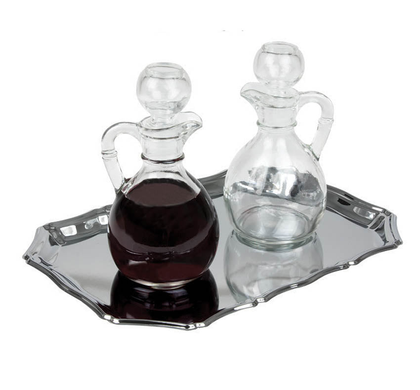6oz Glass Cruet Set with Chrome Tray T9765C