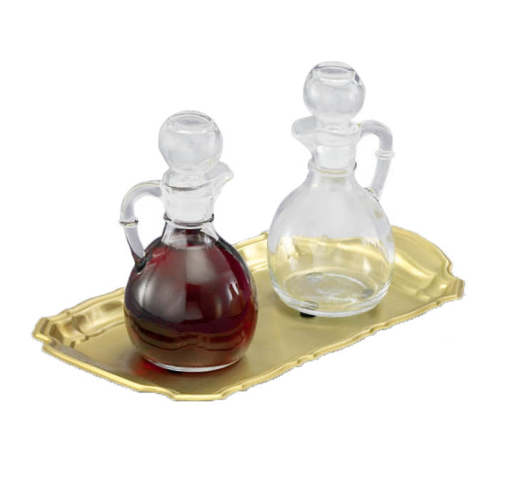 Mass Cruet Set with Brass Tray T-82B
