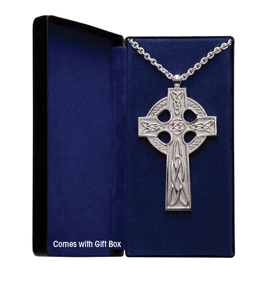 Silver Plated Celtic Pectoral Cross PC-501S