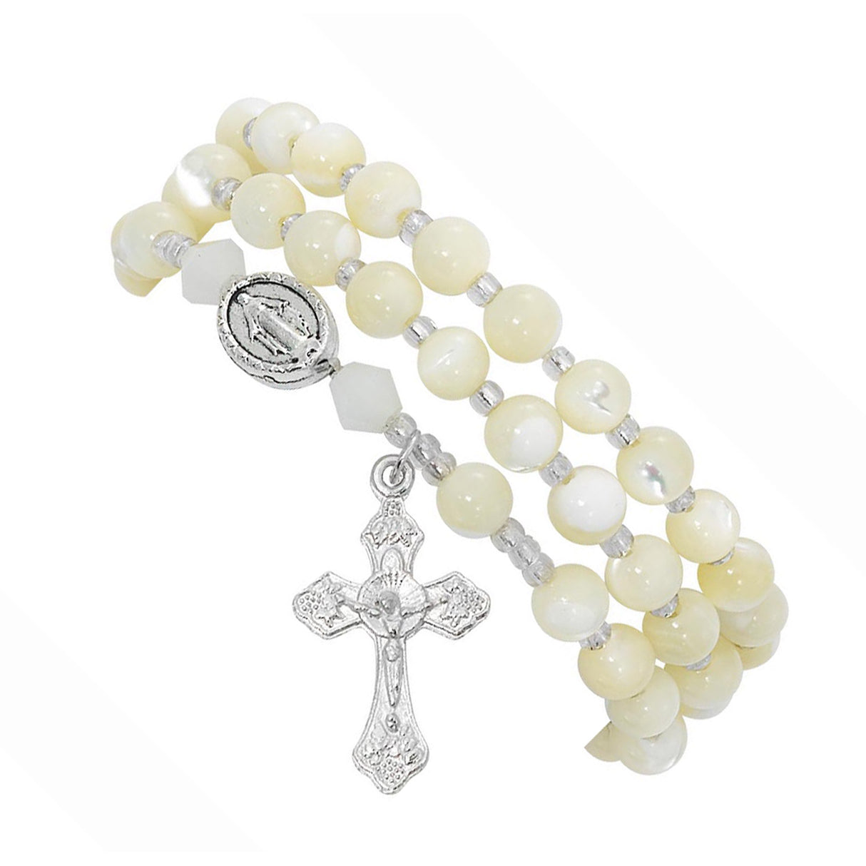 Mother of Pearl Twistable Rosary Bracelet BR647C