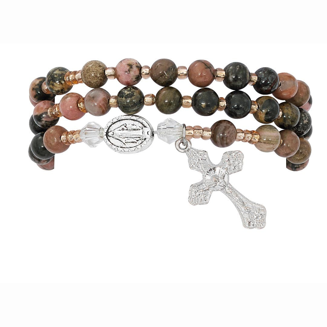 Rhodonite Twistable Rosary Bracelet BR645C