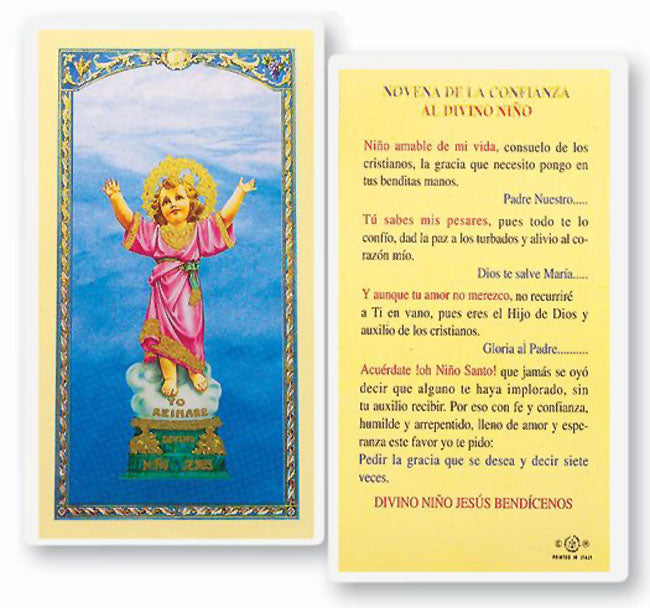 Divino Nino Novena Confiana Tarjeta Sagrada