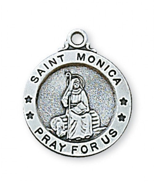 Small St Monica Sterling Silver Medal L700MN