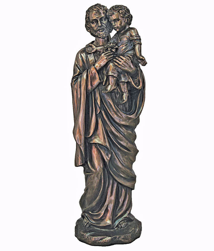 11 inch Saint Joseph and Infant Bronze finish