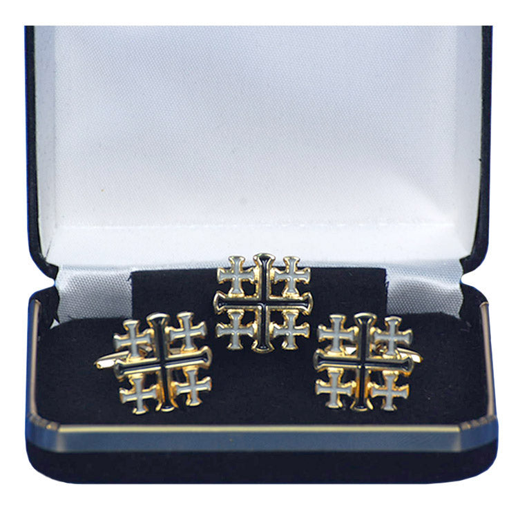 Open Design Jerusalem Cross Cufflink Set