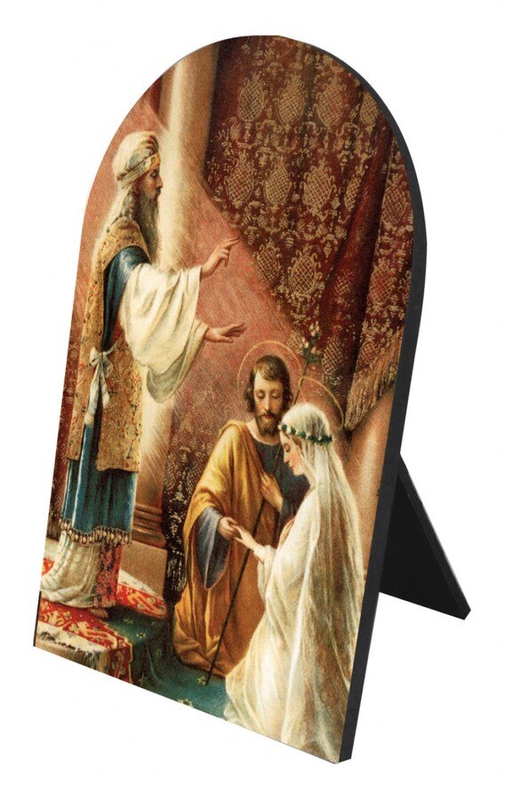 Wedding of Joseph and Mary Arched Desk Plaque
