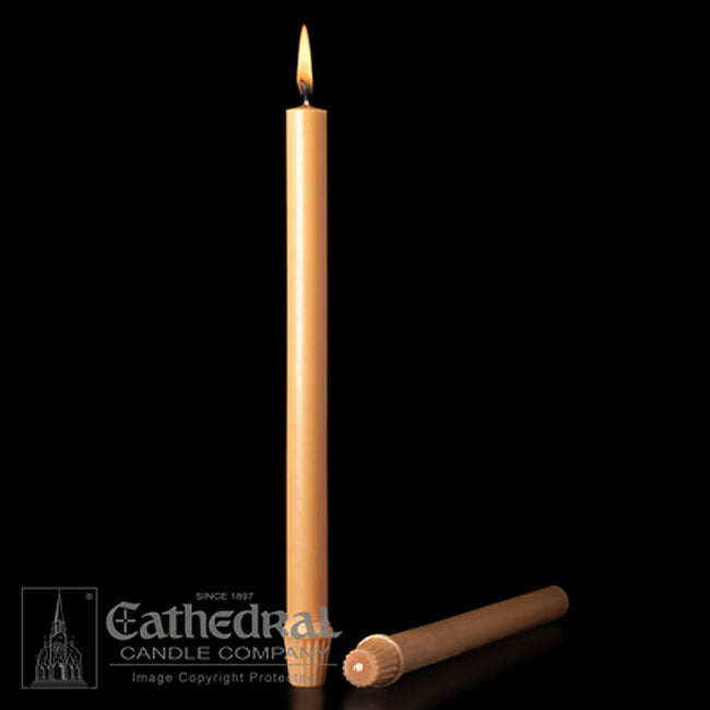 7/8 x 12 inch Unbleached 51% Beeswax Altar Candles 24ct