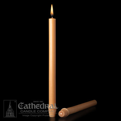 7/8 x 12 inch Unbleached 51% Beeswax Altar Candles 24ct