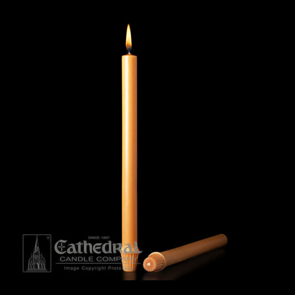 7/8 x 12 inch Unbleached 51% Beeswax Altar Candles 24ct