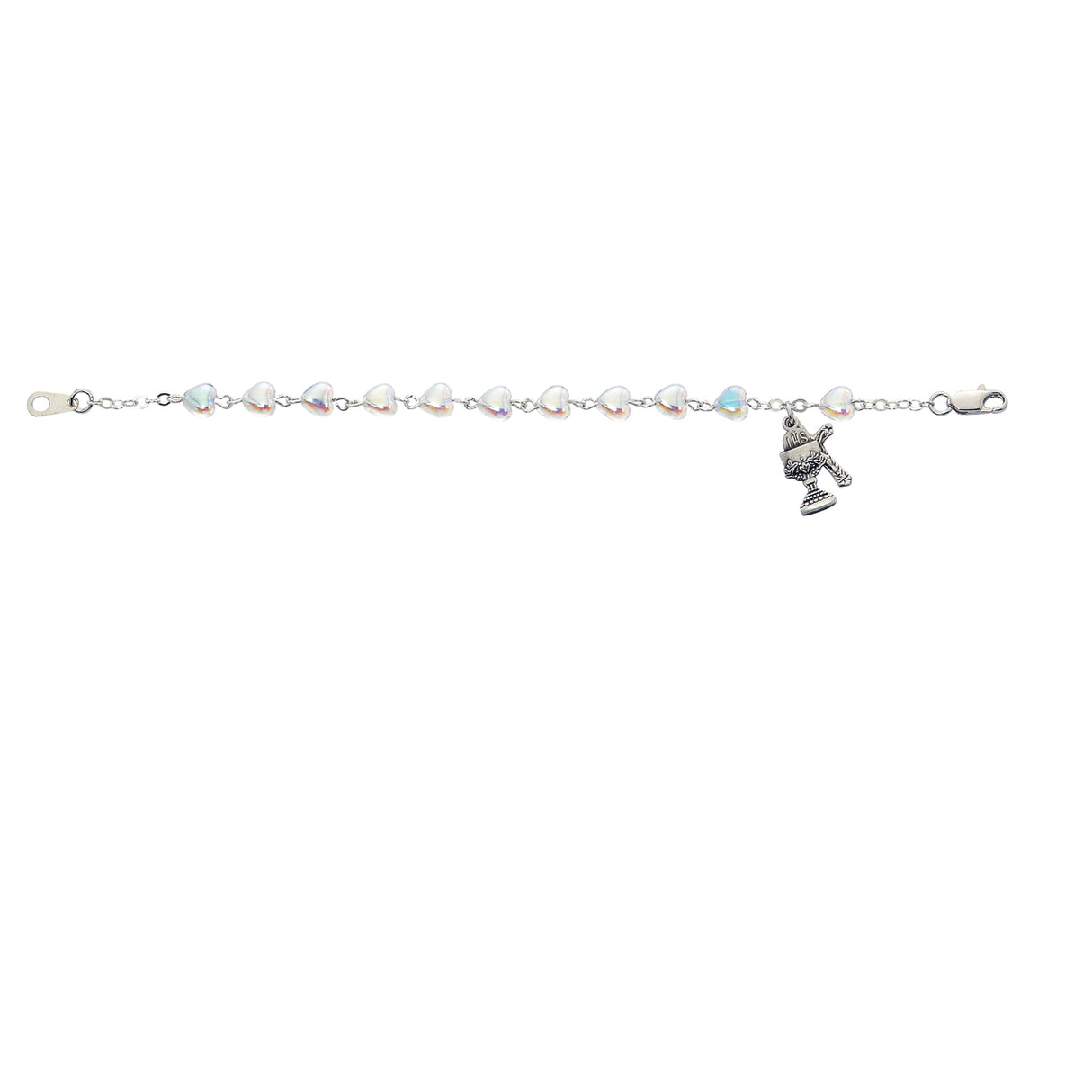 Aurora Heart 1st Communion Rosary Bracelet BR76WM