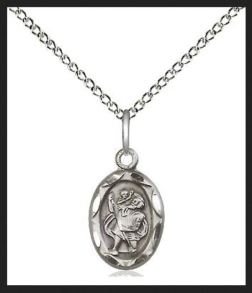 Small Oval Sterling St. Christopher Medal 0301CSS/18S