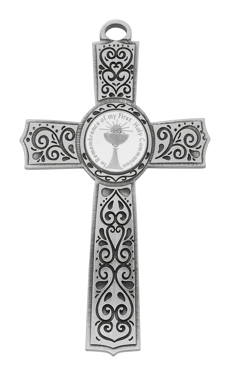 Filigree Pewter First Communion Wall Cross 75-58