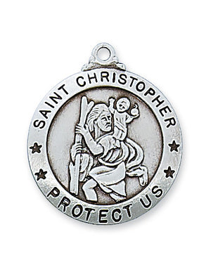 Saint Christopher Sterling Silver Pendant L575CH