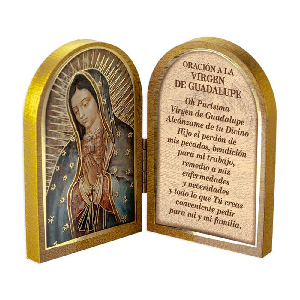 Our Lady of Guadalupe Spanish Prayer 3.5 x 4.75 inch Diptych