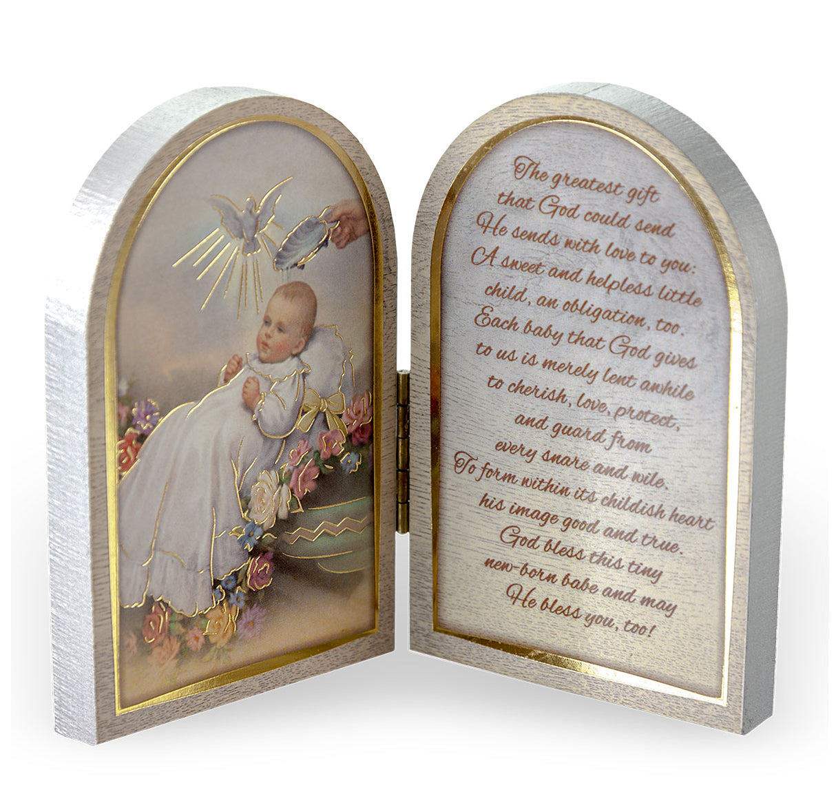 Baptism Small Desk-top Diptych Plaque