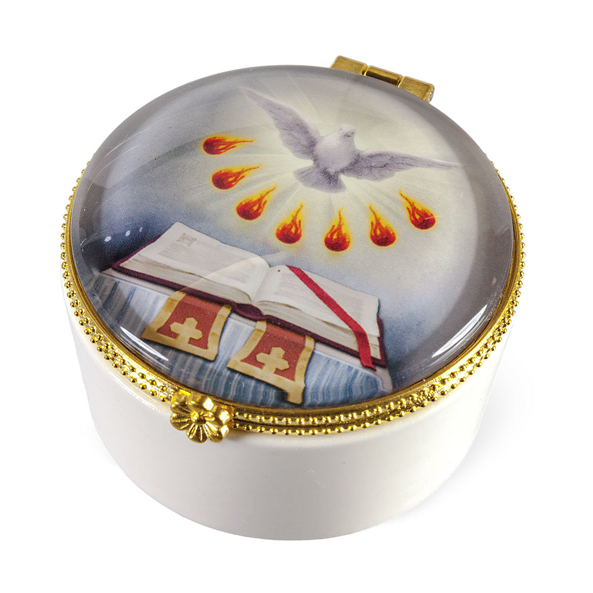 Confirmation Holy Spirit Round Porcelain Box 5991-9505
