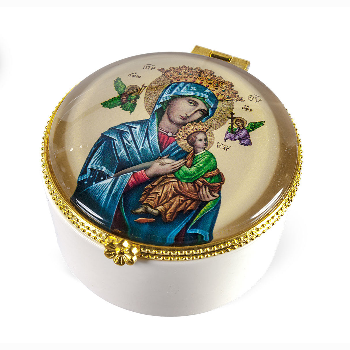Our Lady of Perpetual Help Round Porcelain Box 5991-218