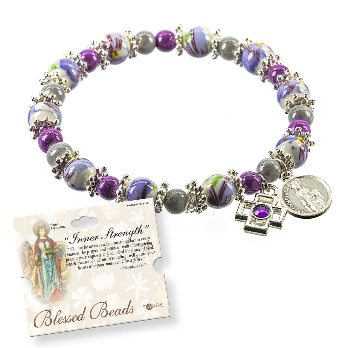 Inner Strength St Dymphna Amethyst Bracelet