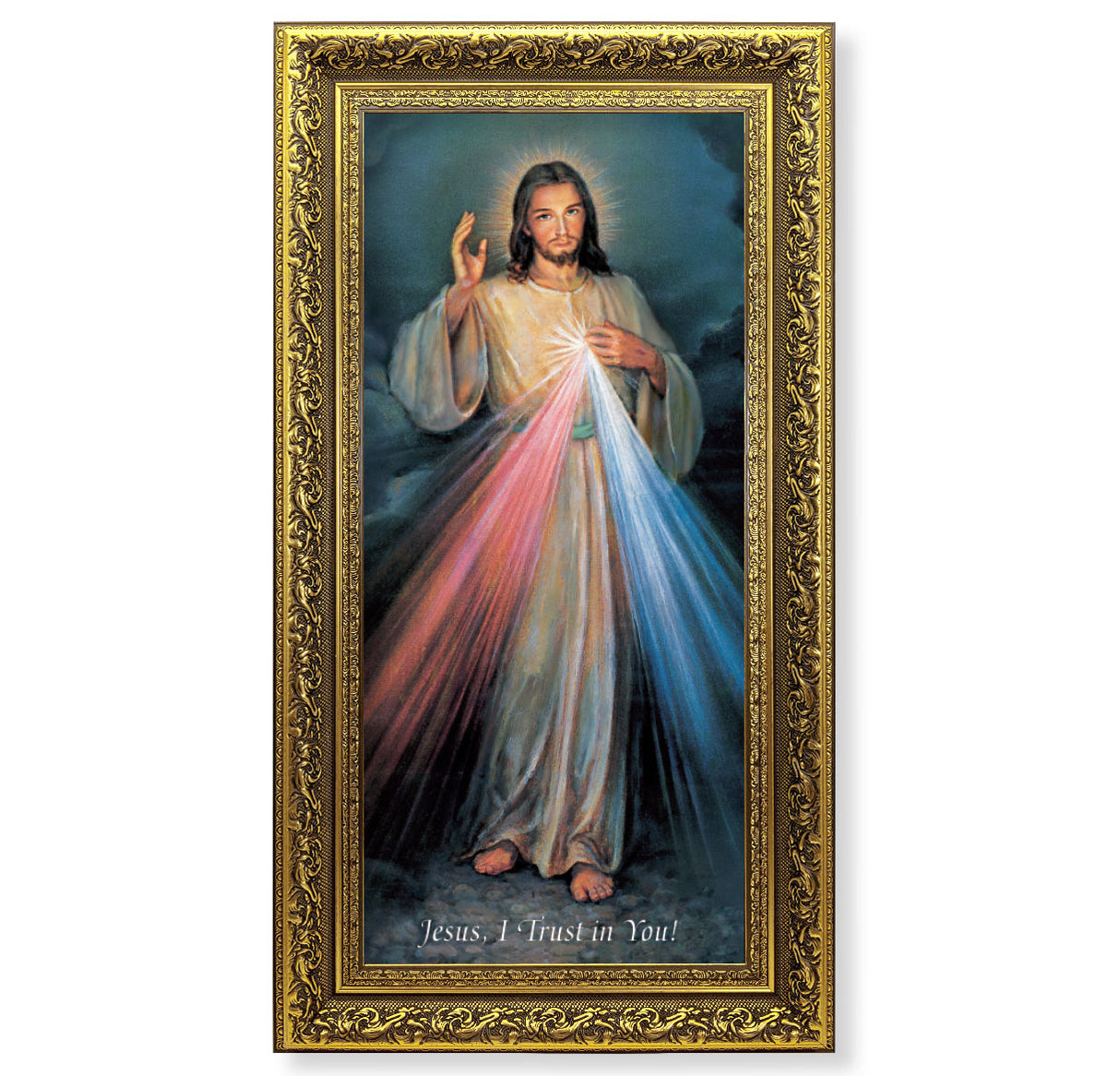 Divine Mercy Gold Frame under Glass 143-123