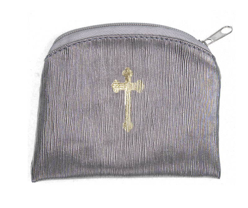 Pewter Grey "Raw Silk Look" Rosary Case