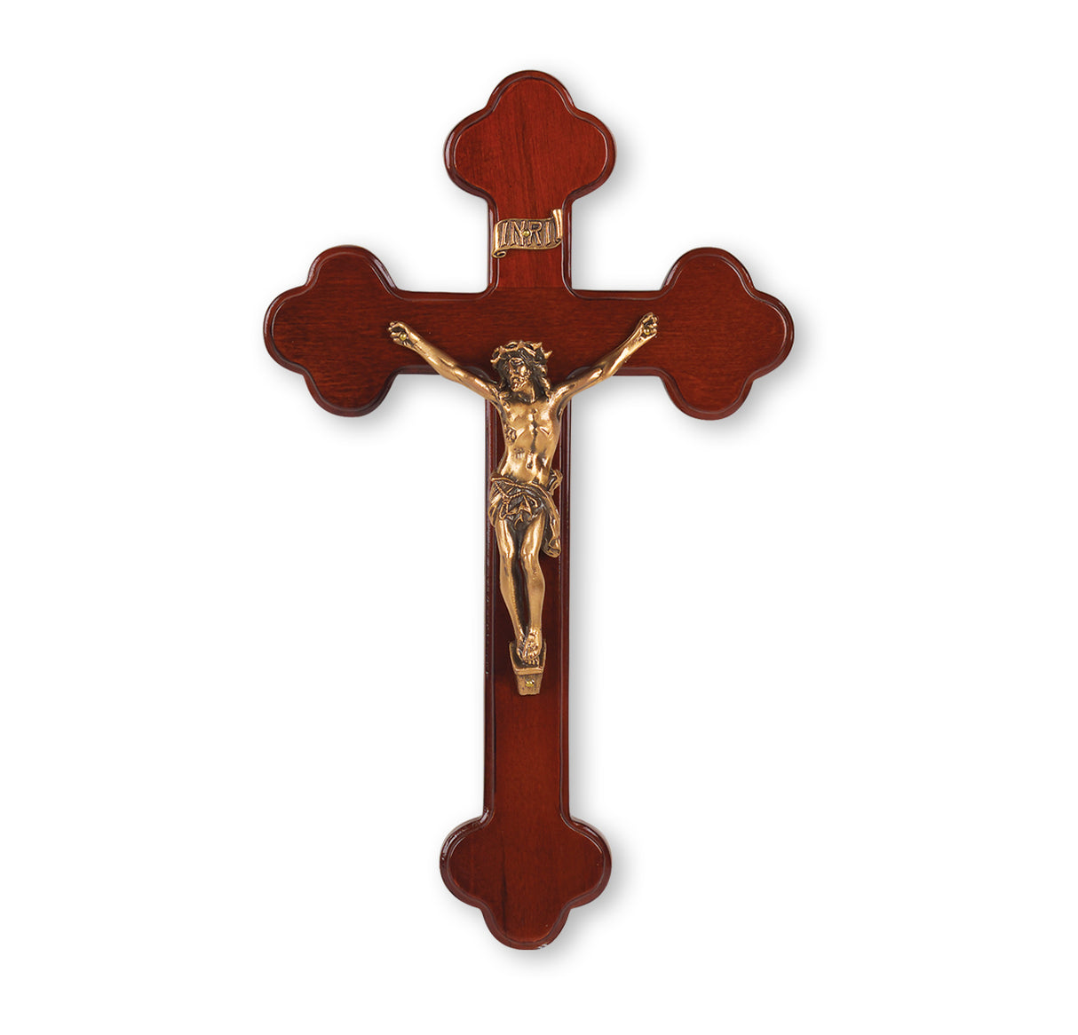 10 inch Antique Gold Museum Cherry Wall Crucifix 18M-10R8