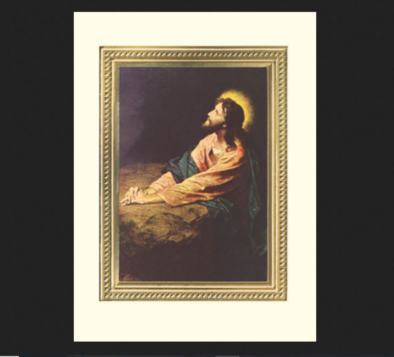 Jesus in Garden Mass Card for the Deceased - Spanish Text