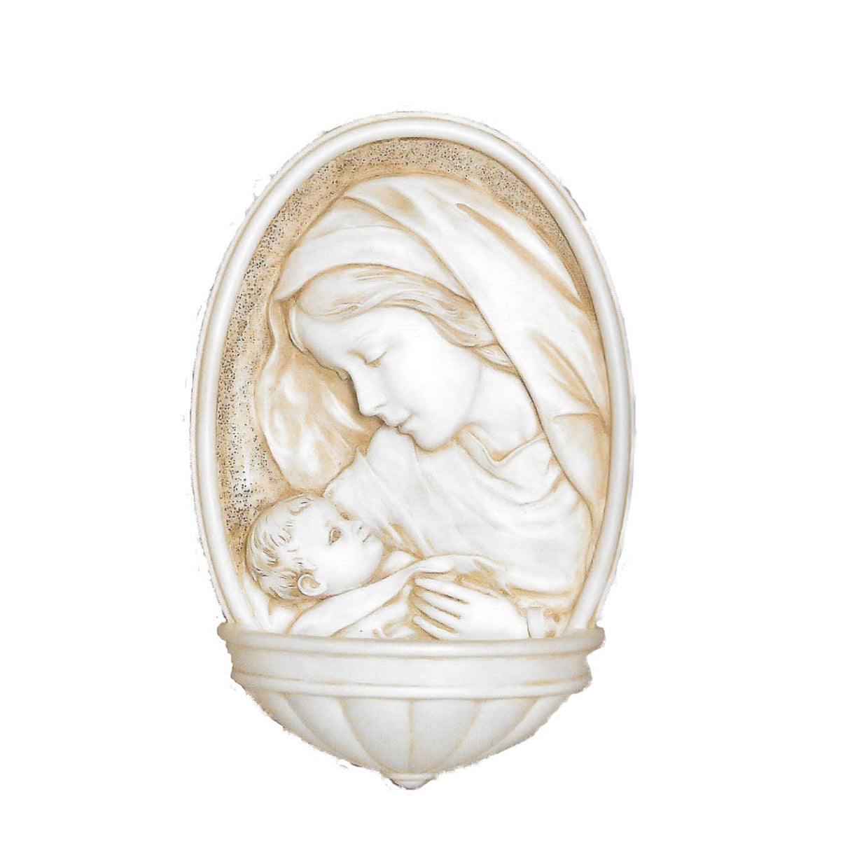 Ivory Madonna and Child Holy Water Font 602006