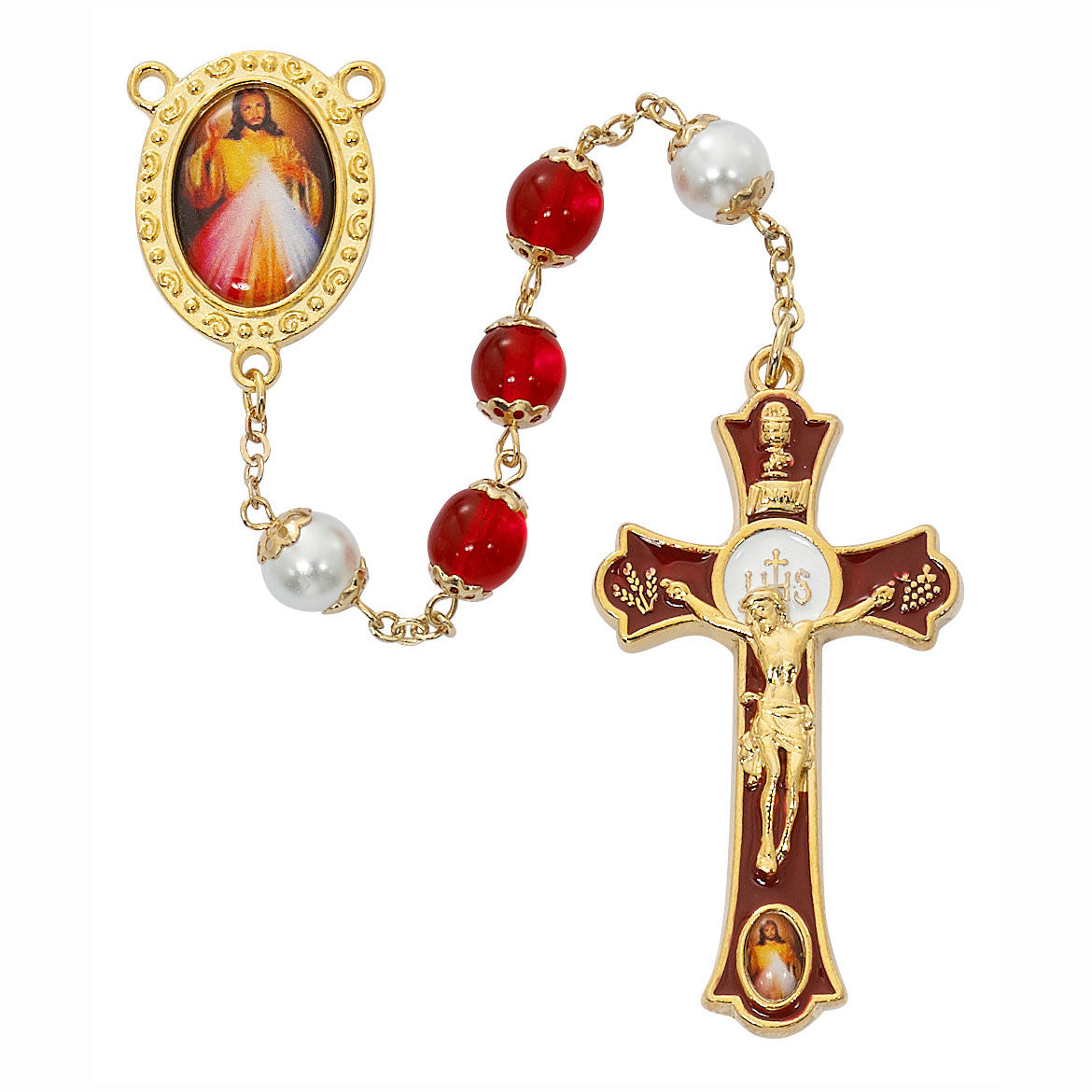 Gold Plated Divine Mercy Rosary or Chaplet R780HF
