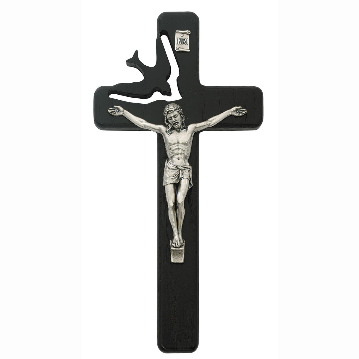 8in Black Holy Spirit Crucifix