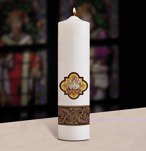 3x12 Agnus Dei Christ Candle B3565