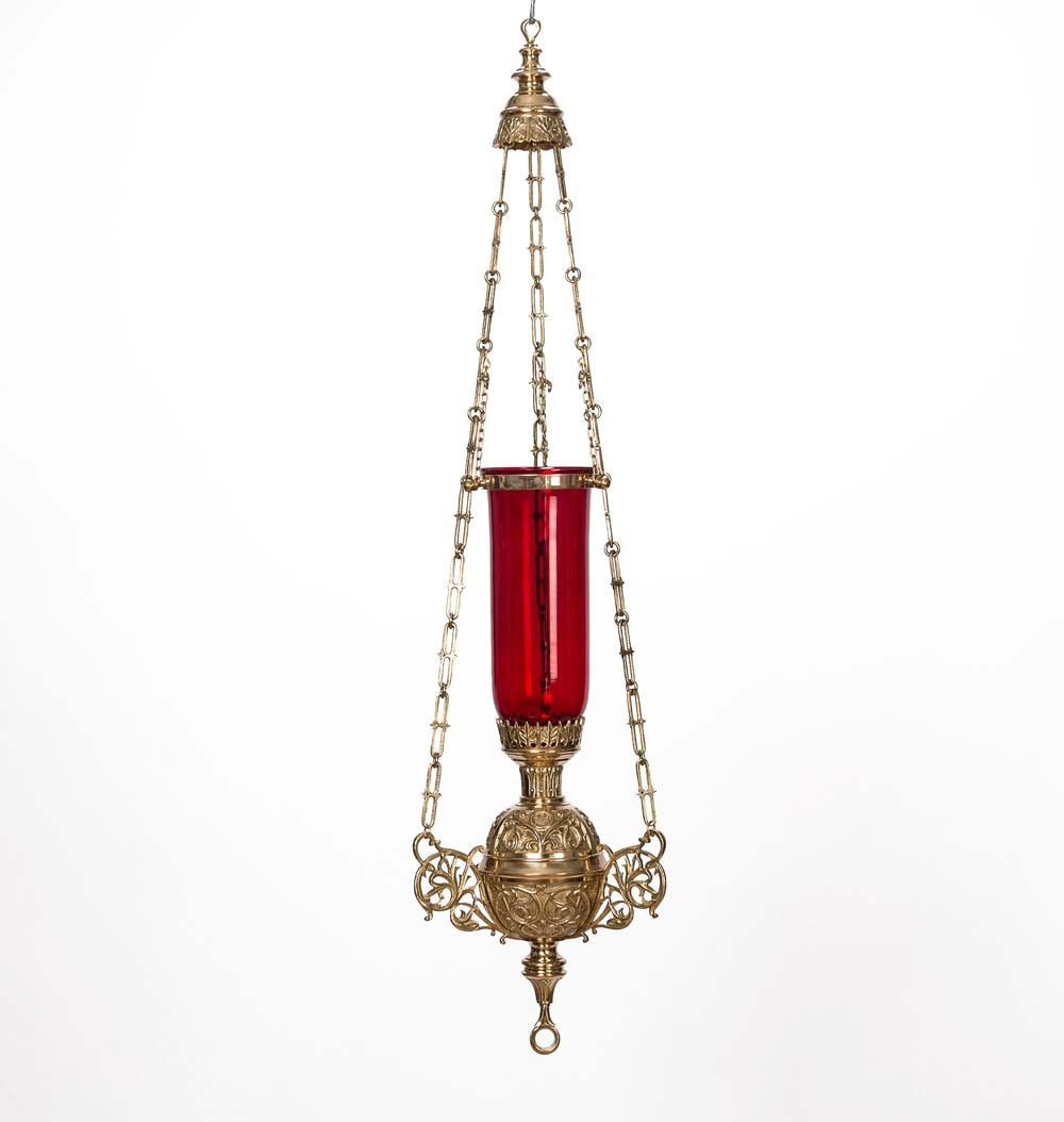 Hanging Brass Sanctuary Lamp H-324