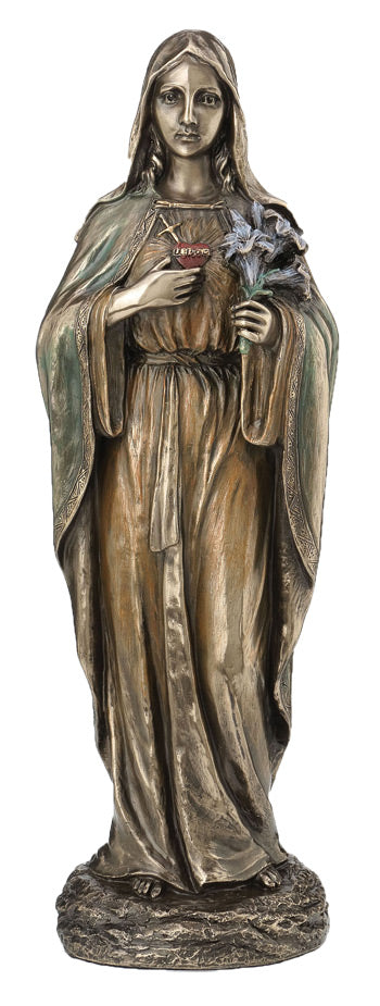 Immaculate Heart of Mary 10 inch Statue in Cold-cast Bronze