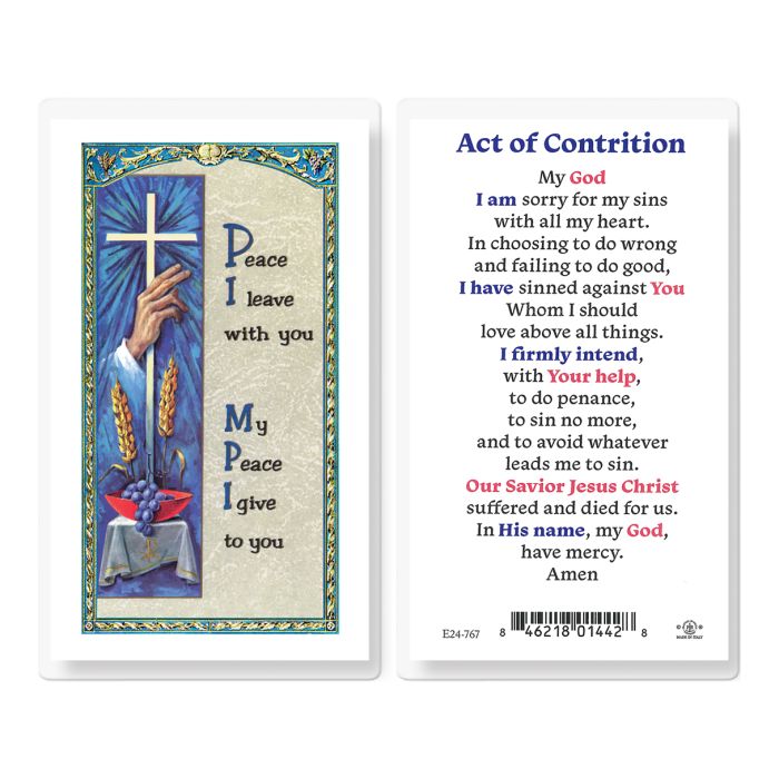 Act of Contrition Laminated Prayer Card - no. E24-767