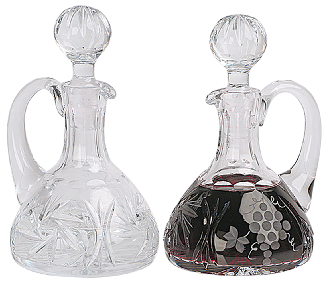 Flat Base Lead Crystal Cruet Set - K957