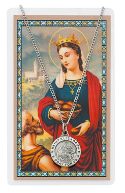 St Elizabeth Pewter Medal & Prayer Card Set