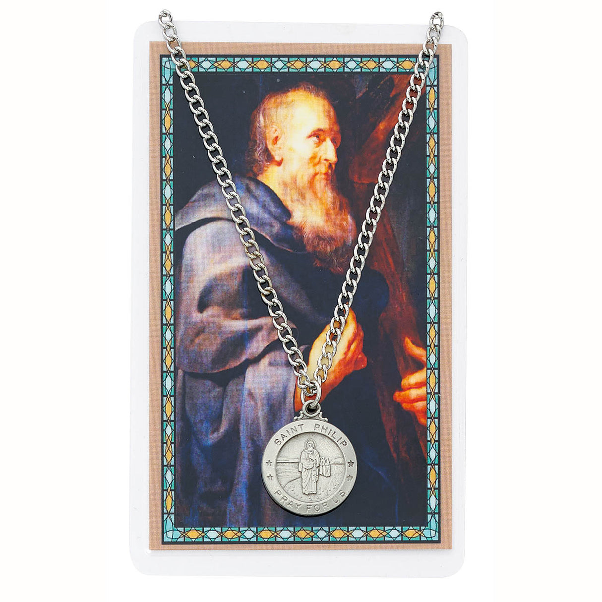Saint Phillip Prayer Card & Pewter Medal Set PSD600PHL